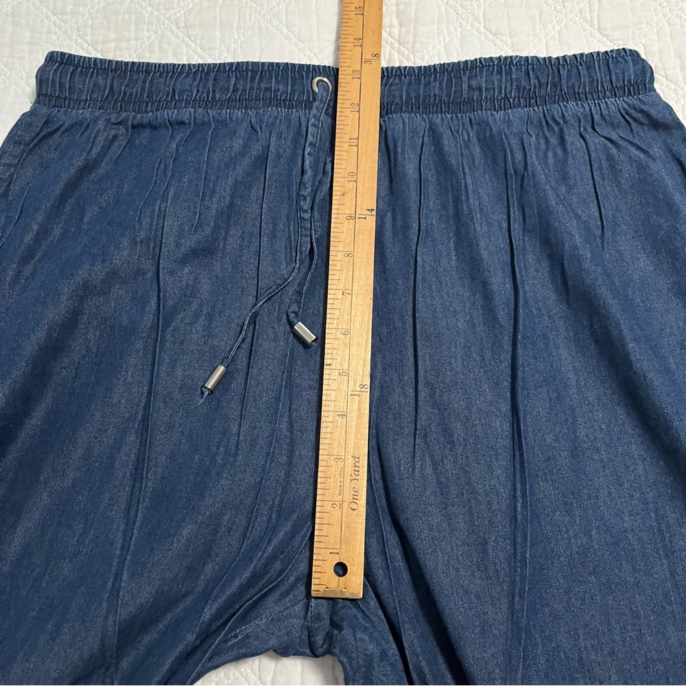 Basic Editions Wide Leg Chambray Drawstring Pants - image 5